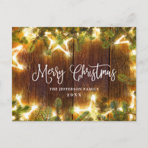 Pine Cones Christmas Rustic Holiday Greeting Postcard