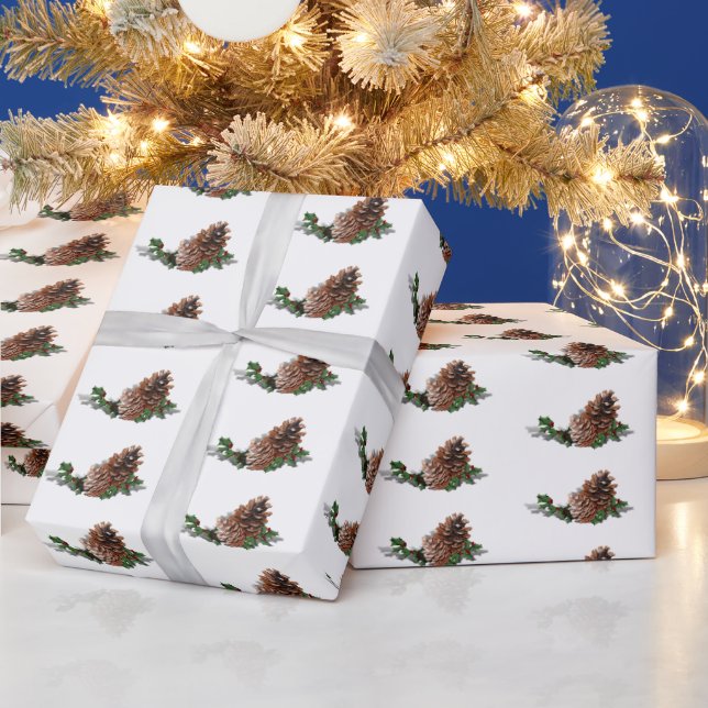 Pine Cones Christmas  Wrapping Paper (Holidays)