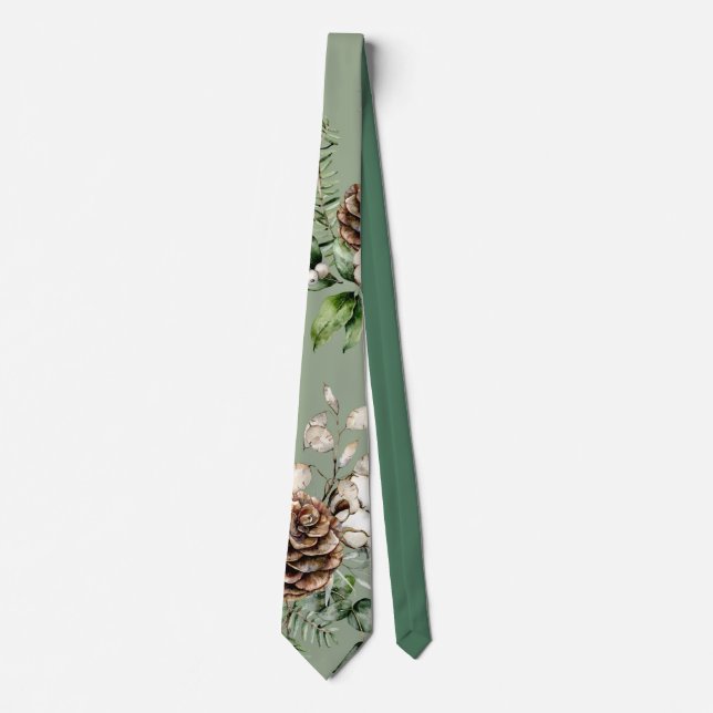 Pine Cones ChristmasTie Tie (Front)