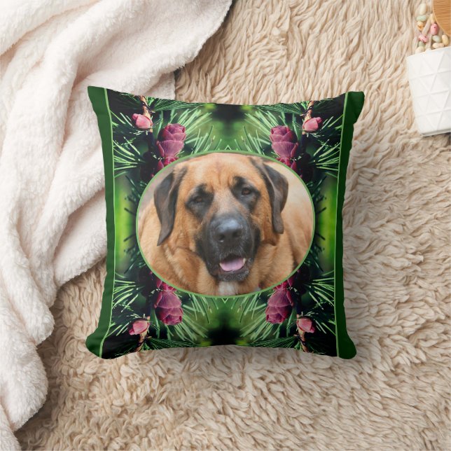 Pine Cones Frame Create Your Own Pet Photo Cushion (Blanket)