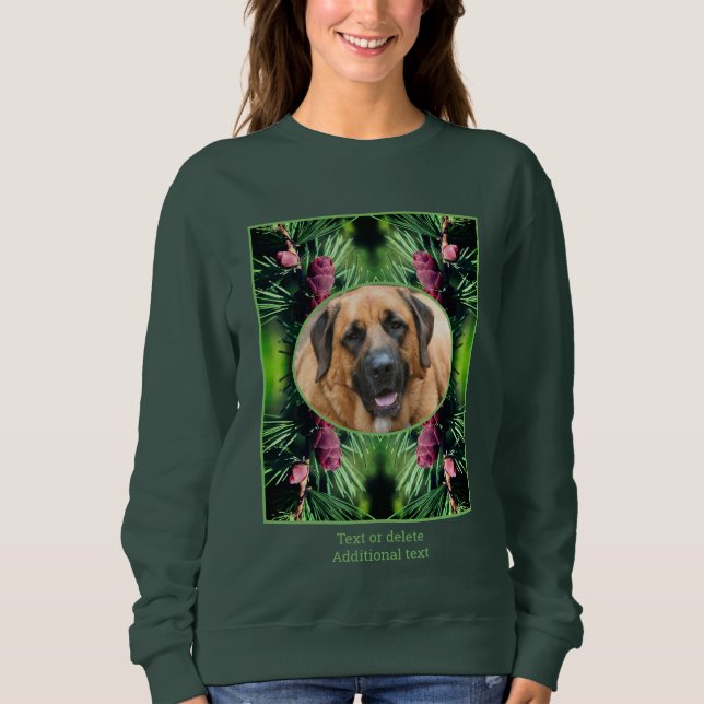 Pine Cones Frame Create Your Own Pet Photo Sweatshirt (Front)