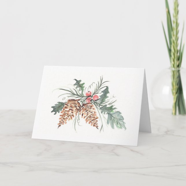 Pine Cones Holiday Card (Front)