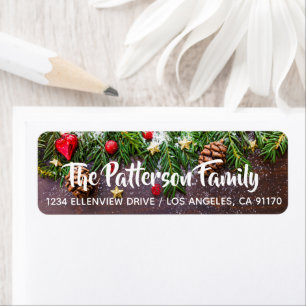 Pine Cones & Holly Return Address Labels