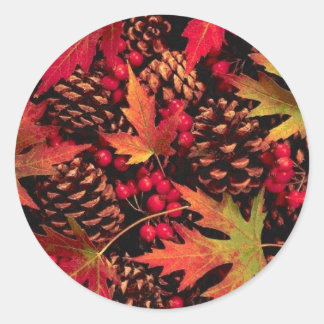 Pine Cones & Leaves Sticker