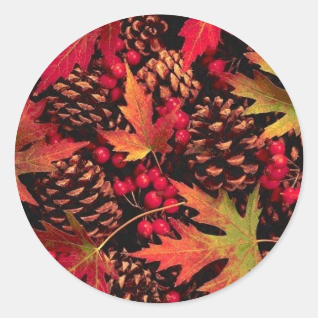 Pine Cones & Leaves Sticker (Front)