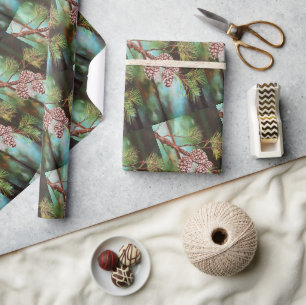 Pine Cones on a Winter's Day by Alfred Fox Wrapping Paper