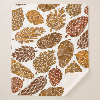 Pine cones pattern illustration. sherpa blanket