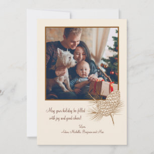 Pine Cones Photo Holiday Card