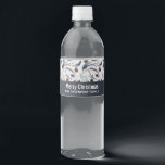 Pine Cones & Pine Needles Christmas Pattern Water Bottle Label<br><div class="desc">Merry Christmas water bottle labels with a beautiful pattern. Pine cones,  feathers,  pine needles and berry sprigs. Rustic watercolor design.</div>