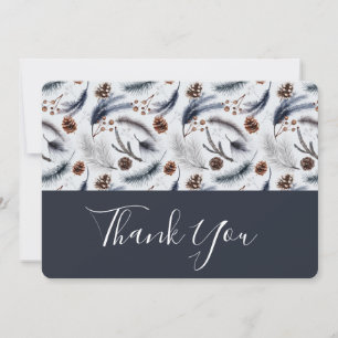 Pine Cones & Pine Needles Pattern Thank You Card