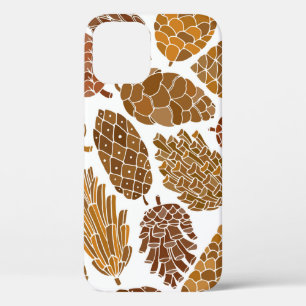 Pine cones seamless pattern iPhone 12 case