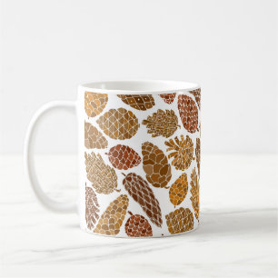 Pine cones seamless pattern coffee mug