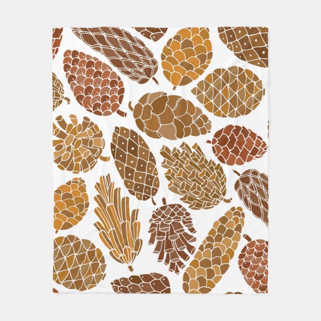 Pine cones seamless pattern fleece blanket (Front)