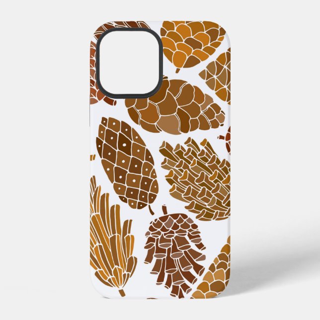 Pine cones seamless pattern iPhone case (Back)