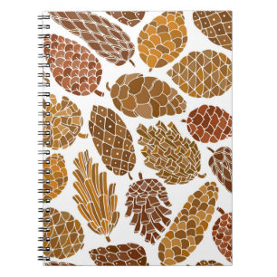 Pine cones seamless pattern notebook