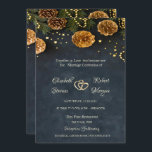 Pine Cones, Stars Wedding Invitation<br><div class="desc">Pine cones with stars wedding invitation. Beautifully wedding invitation that can be customised with your name. Select the "customise" button to change the font style,  colour,  and size.</div>