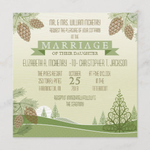 Pine Cones Wedding Invitation