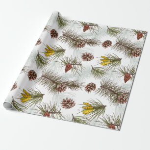 Pine cones wrapping paper