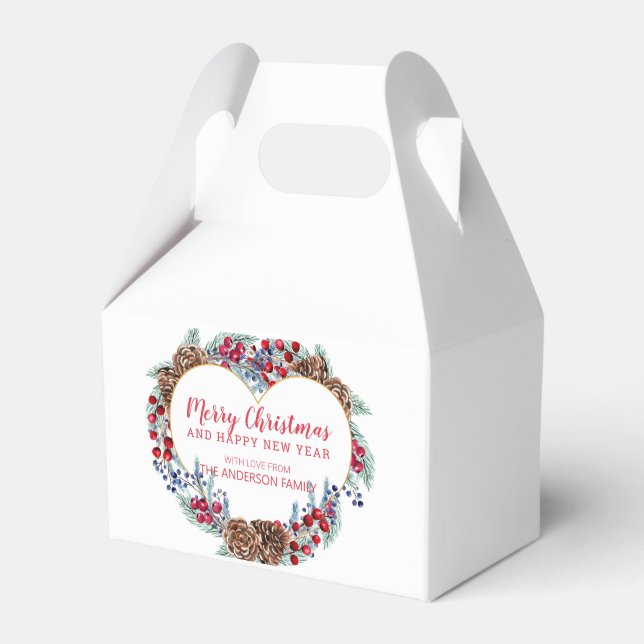 Pine Cones Wreath  Favour Box (Front Side)