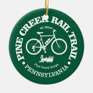 Pine Creek Rail Trail (cycling) Ceramic Tree Decoration
