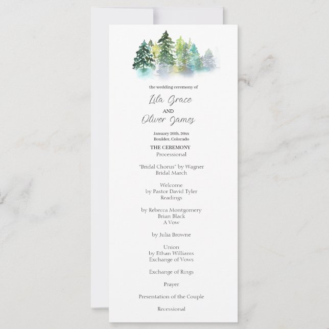 Pine Crest Wedding Invitation  (Front)