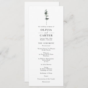 Pine Crest Wedding Program Programme
