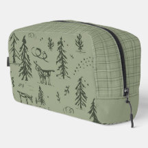 Pine Deer Lake Life - sage green woodland pattern.
