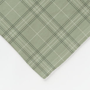 Pine Deer Plaid - sage green cabincore tartan.  Fleece Blanket