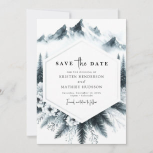 Pine Editable Mountain Wedding Save The Date