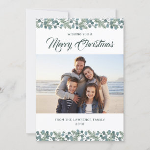 Pine Eucalyptus Foliage Christmas Holiday Photo Card