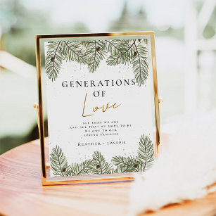 Pine Festive Wedding Generations of Love sign