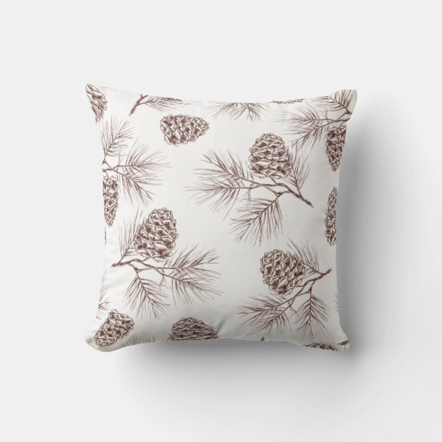 Pine fir christmas tree cedar spruce cones cushion (Front)