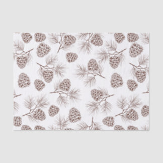 Pine fir christmas tree cedar spruce cones tissue paper