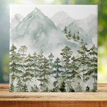 Pine Forest and Mountains Watercolor Tile<br><div class="desc">Bring nature's beauty home with our Pine Forest and Mountains Watercolor ceramic tile. A touch of beauty of the outdoor adventure for your space!</div>