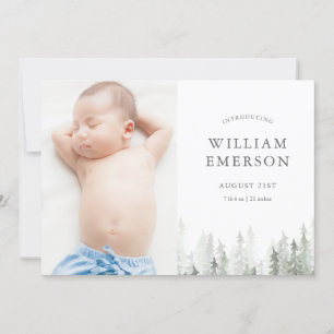 Pine Forest Birth Announcement