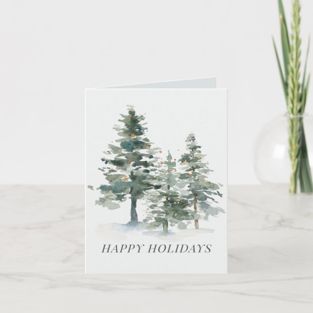 Pine Forest Christmas Holiday Greeting Invitation (Front)