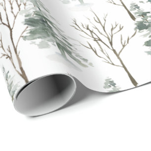 Pine Forest Christmas Holiday Wrapping Paper