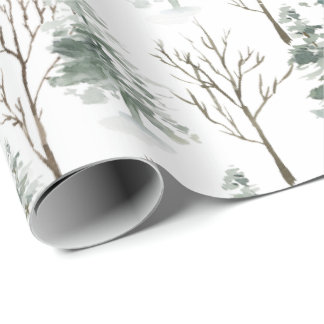 Pine Forest Christmas Holiday Wrapping Paper