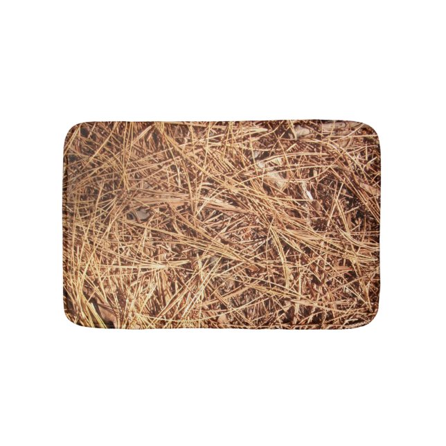 Pine Forest Floor, Pine Needles Bath Mat (Front)