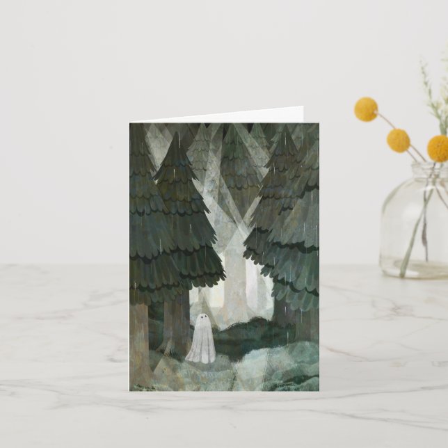 Pine Forest Ghost Thank You Card (Front)