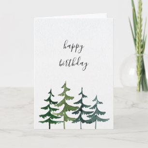 Pine Forest   Happy Birthday  Note Card