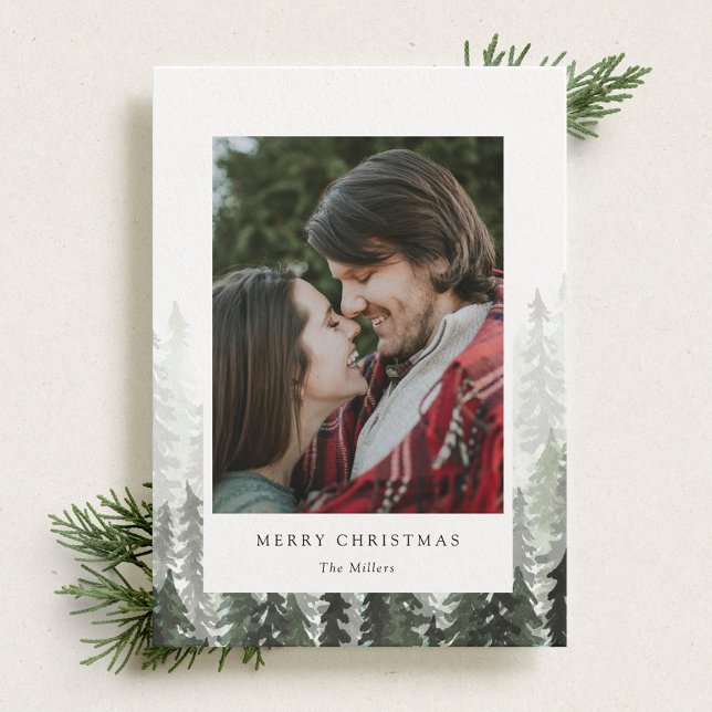Pine Forest Holiday Photo Card (Creator Uploaded)
