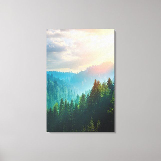 Pine Forest in the Dolomites, Italy Canvas Print (Front)