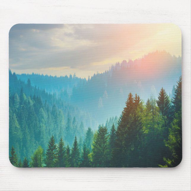 Pine Forest in the Dolomites, Italy Mouse Mat (Front)