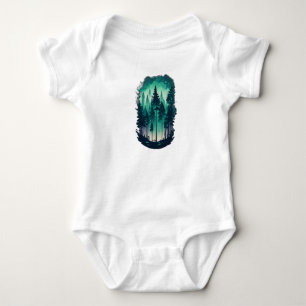 Pine Forest Landscape Baby Bodysuit