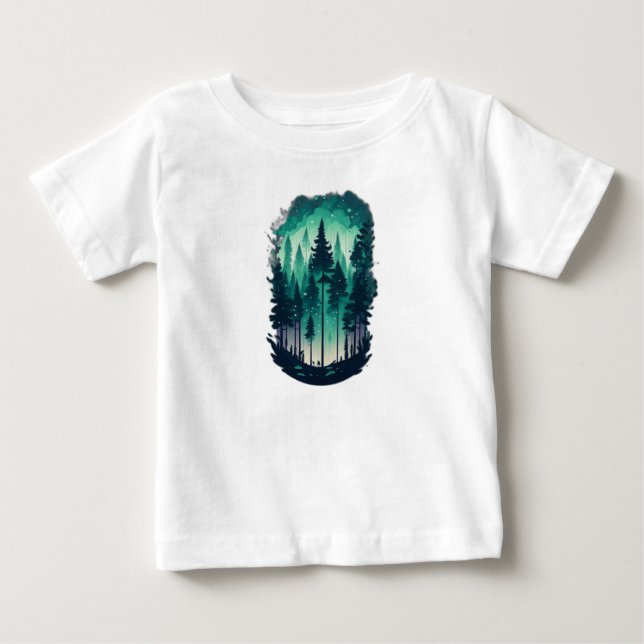 Pine Forest Landscape Baby T-Shirt (Front)