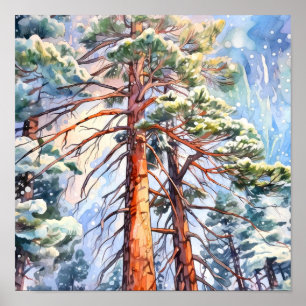 Pine Forest Landscape Home Decor Poster