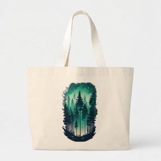 Pine Forest Landscape Jumbo Tote