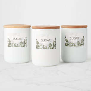 Pine Forest  Nature Watercolor Food Label