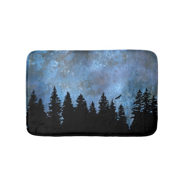 Pine Forest Night Bath Mat (Front)